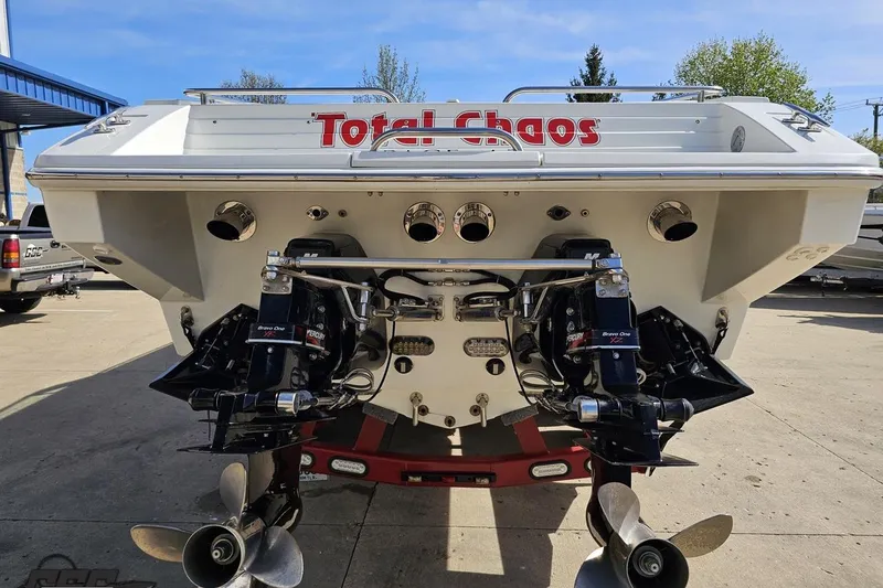 Slide: The Image of Rear view of a 2001 Formula 382 FASTech boat with dual propellers. - 31