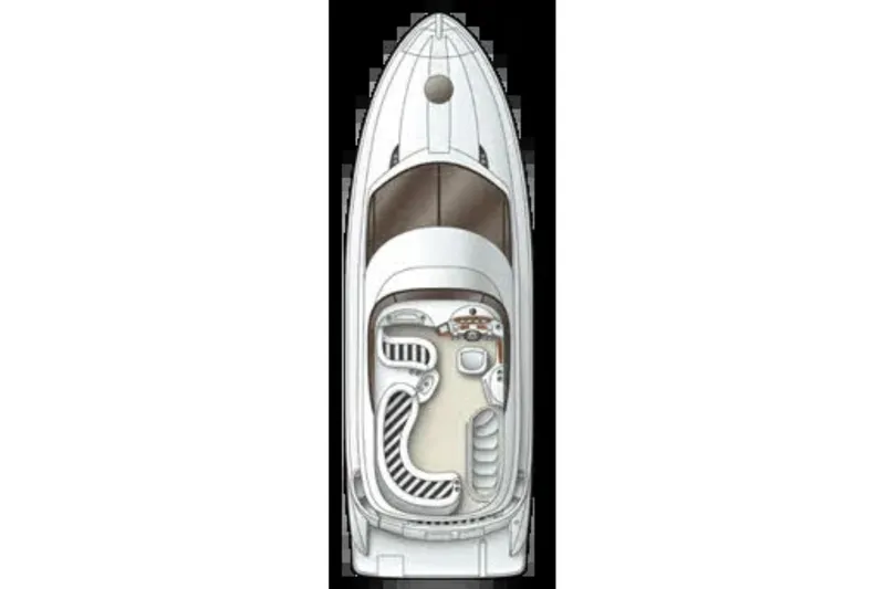 Slide: The Image of Top view of a 2007 Meridian 391 Sedan yacht layout, showcasing interior design. - 22