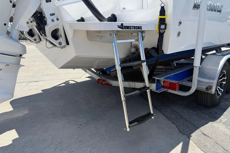 Slide: The Image of 2025 Bluewater 25t boat with Armstrong ladder on trailer. - 6