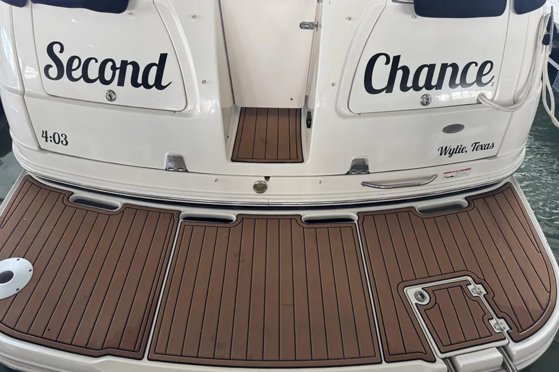 Slide: The Image of 2006 Chaparral 330 Signature boat with "Second Chance" name, docked in Wylie, Texas. - 36