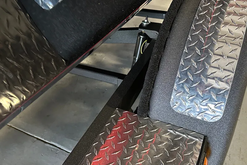 Slide: The Image of Close-up of 2026 Triton 20XP Patriot trailer with diamond plate details. - 17