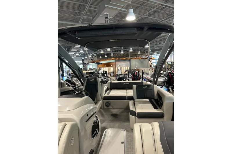 Slide: The Image of Interior of the 2026 Barletta Corsa 23UA pontoon boat. - 3