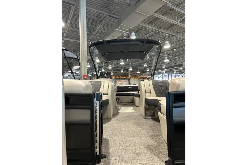 Slide: The Image of Interior of the 2026 Barletta Corsa 23UA pontoon boat. - 5
