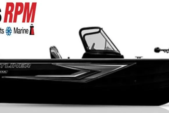 Slide: The Image of 2027 Crestliner 1650 Kodiak WT boat, side view, black design, RPM Sports Marine logo. - 62