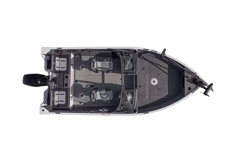 Slide: The Image of Top view of 2027 Crestliner 1650 Kodiak WT fishing boat layout. - 59