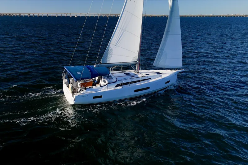 The Image of 2022 Beneteau Oceanis 40.1 sailing on open water under clear skies. - 0