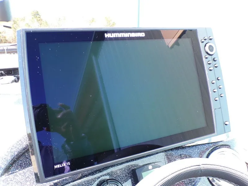 Slide: The Image of Large Humminbird Helix 15 fishfinder on Phoenix 920 Elite, 2025 model. - 11