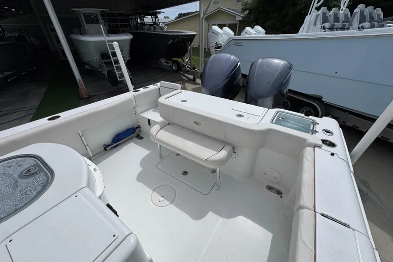 Slide: The Image of 2020 Sea Hunt Gamefish 30 boat with forward seating and twin engines. - 37