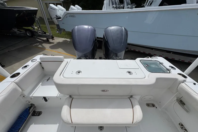 Slide: The Image of 2020 Sea Hunt Gamefish 30 boat with dual engines and forward seating. - 38