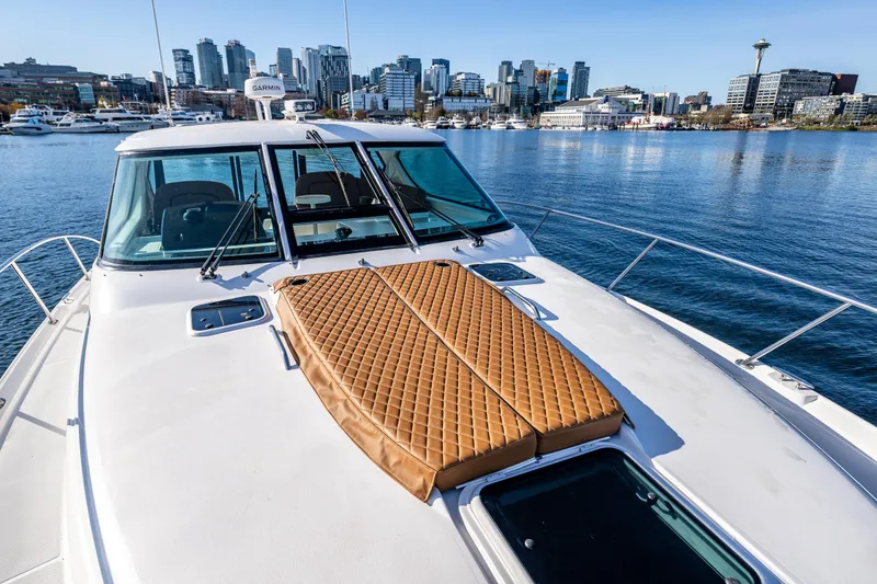 Slide: The Image of 2006 Tiara Yachts 4000 Sovran on water features a bathing cushion for watching fireworks or working on an afternoon siesta - 22