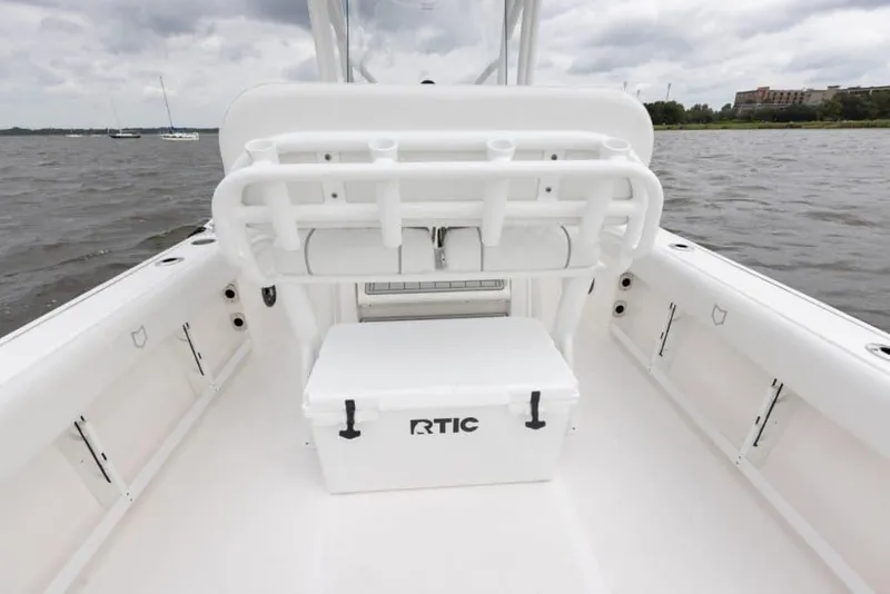 Slide: The Image of Manufacturer Provided Image: 2025 Sea Fox 248 Commander boat interior with RTIC cooler on deck. - 16