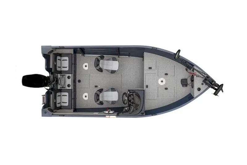 Slide: The Image of Top view of 2026 Crestliner 1650 Kodiak SC fishing boat layout. - 4