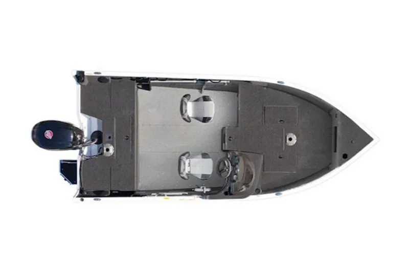Slide: The Image of Top view of 2026 Crestliner 1650 HAWK SC fishing boat layout. - 3