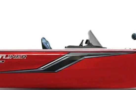 Slide: The Image of 2026 Crestliner 1650 Hawk SC in vibrant red, side view. - 44