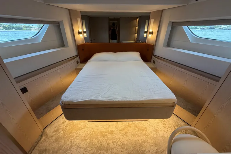 Slide: The Image of Luxurious bedroom interior of 2028 Solaris Power 70 Long Range yacht. - 27
