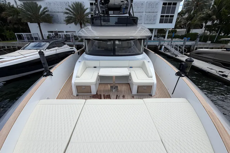 Slide: The Image of Luxurious 2028 Solaris Power 70 Long Range yacht with elegant seating and modern design. - 43