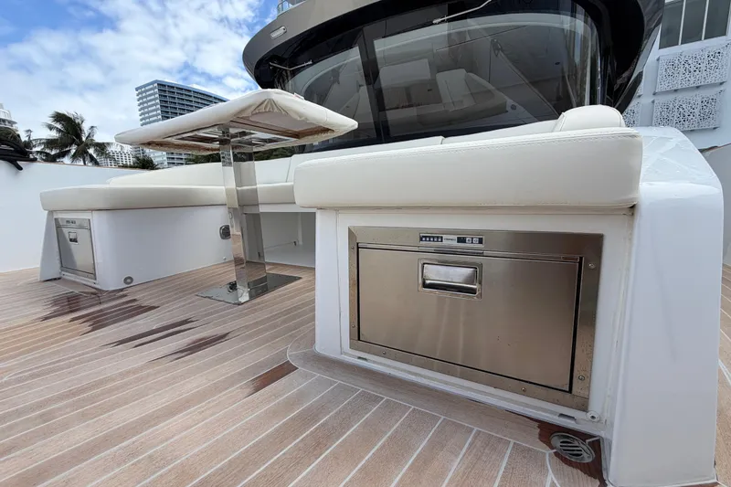 Slide: The Image of Luxurious deck seating on the 2028 Solaris Power 70 Long Range yacht. - 44
