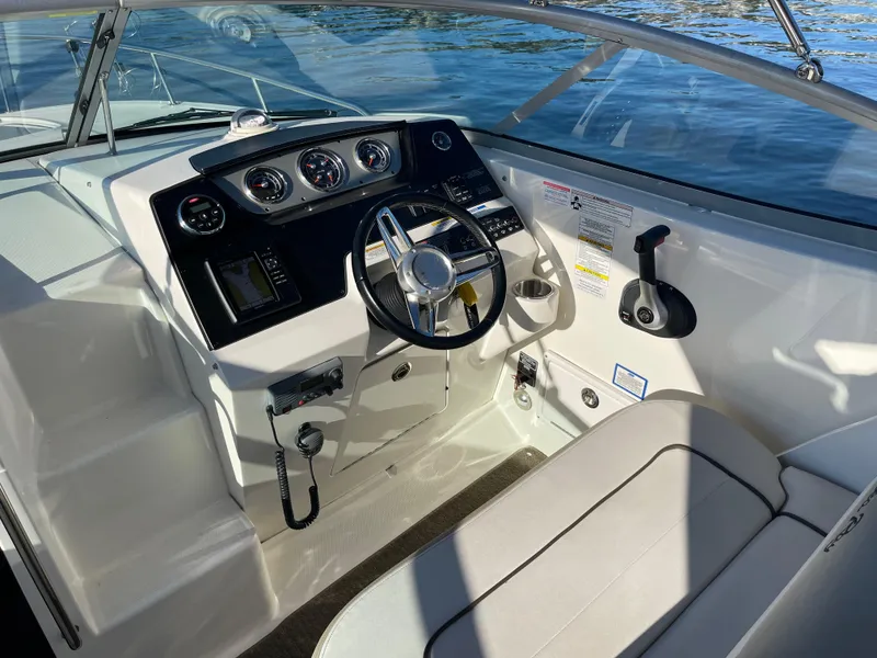 Slide: The Image of Interior view of Sea Ray Sundancer 280 cockpit, 2015 model. - 11