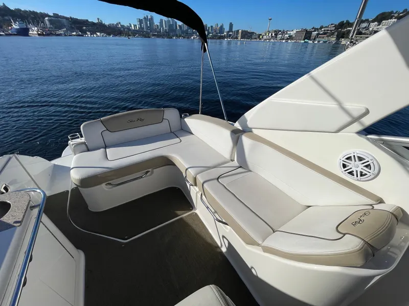 Slide: The Image of Interior of a 2015 Sea Ray Sundancer 280 with skyline view. - 8