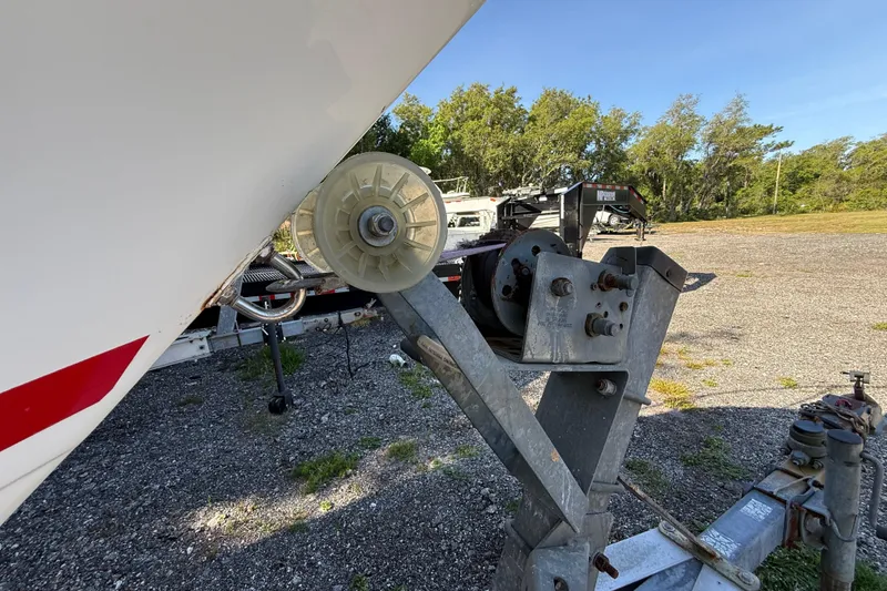 Slide: The Image of Boat trailer with winch and roller for 2000 Sport-Craft 241 Walk Around. - 101