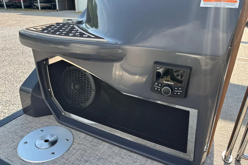 Slide: The Image of 2026 Bennington 27 QXFBWA T2 boat with speaker and control panel. - 18