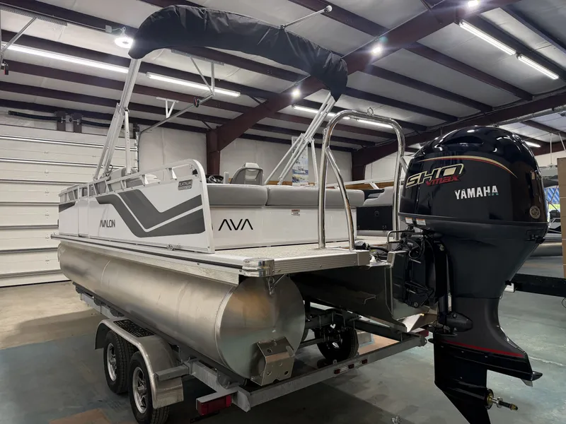 Slide: The Image of Avalon VNT VRB21 pontoon boat 2026 with Yamaha outboard motor. - 15