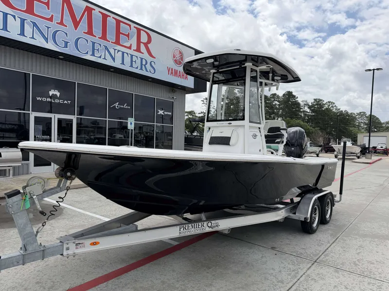 Slide: The Image of 2026 Tidewater 2210 Carolina Bay boat on trailer at Premier Boating Center. - 3