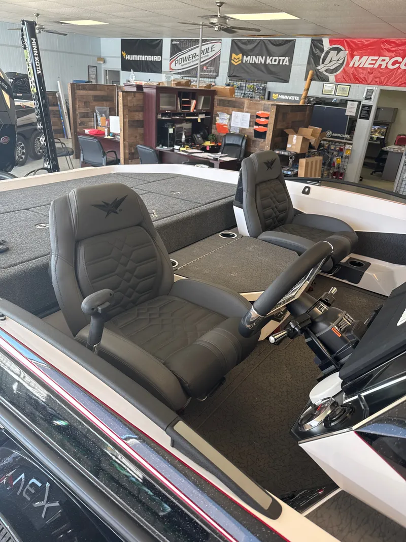 Slide: The Image of Interior of a 2025 Vexus VXs21 boat with modern seating. - 19