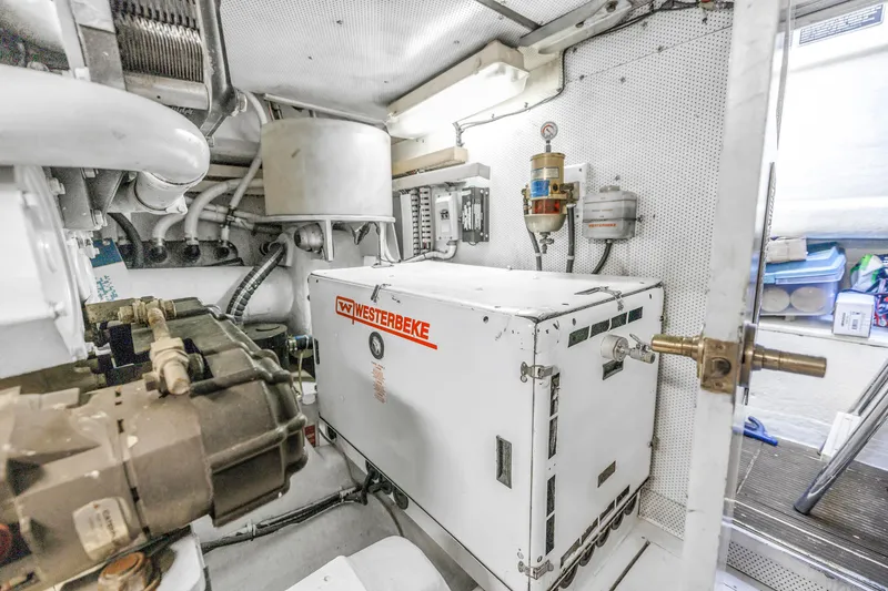 Slide: The Image of Engine room of 2001 Neptunus 56 Flybridge yacht with Westerbeke generator. - 83