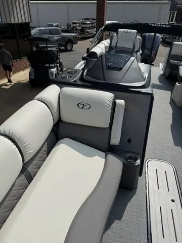 Slide: The Image of 2026 Veranda Vr235rcp pontoon boat with luxurious seating area. - 21
