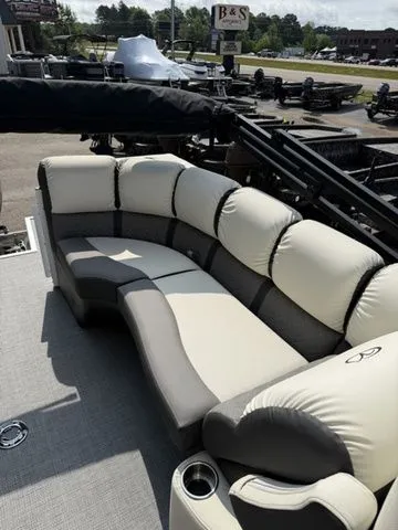 Slide: The Image of Luxurious Veranda Vr235rcp 2026 boat seating in cream and gray. - 34