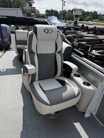 Slide: The Image of Luxurious seating in Veranda Vr235rcp pontoon boat, 2026 model. - 36