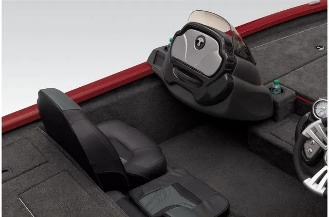 Slide: The Image of Interior of 2021 Tracker Pro Team 190 TX Tournament Ed. with steering wheel and seats. - 15
