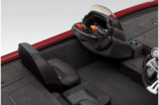Slide: The Image of Interior of 2021 Tracker Pro Team 190 TX Tournament Ed. with storage compartment. - 16