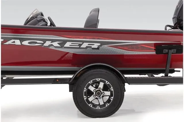 Slide: The Image of 2021 Tracker Pro Team 190 TX boat on trailer, side view. - 42