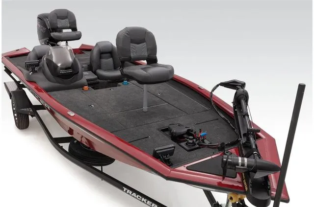 Slide: The Image of 2021 Tracker Pro Team 190 TX Tournament Ed. boat with seats and equipment. - 9