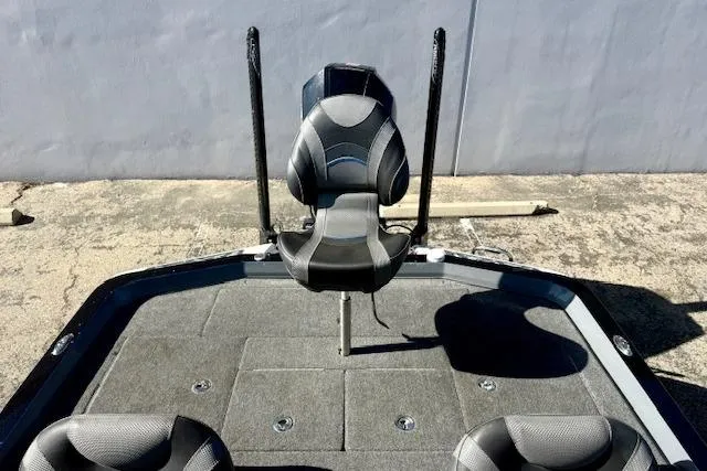 Slide: The Image of 2020 Ranger Z520L Cup-Equipped boat interior with seating and carpeted deck. - 11