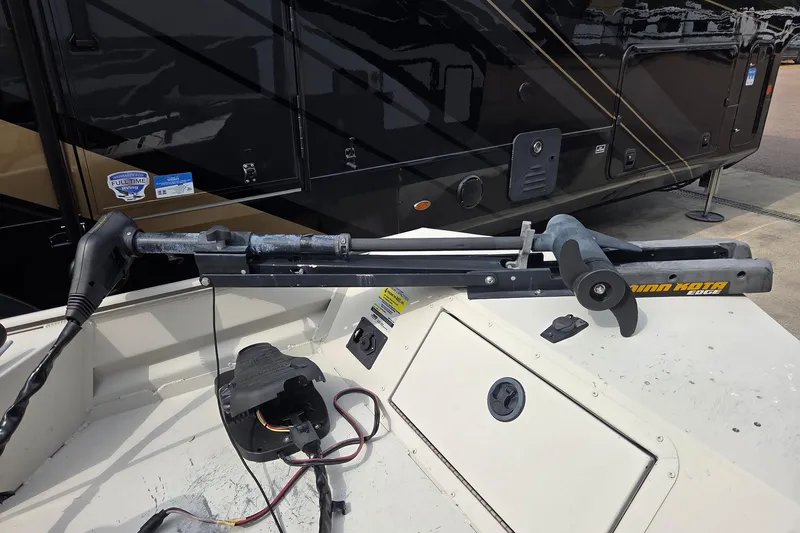 Slide: The Image of 2011 Sea-Ark Rebel 15 boat with Minn Kota trolling motor on deck. - 6