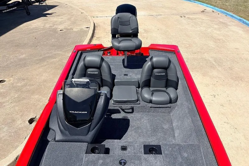 Slide: The Image of 2026 Tracker Pro Team 175 boat interior with sleek seating and modern design. - 20