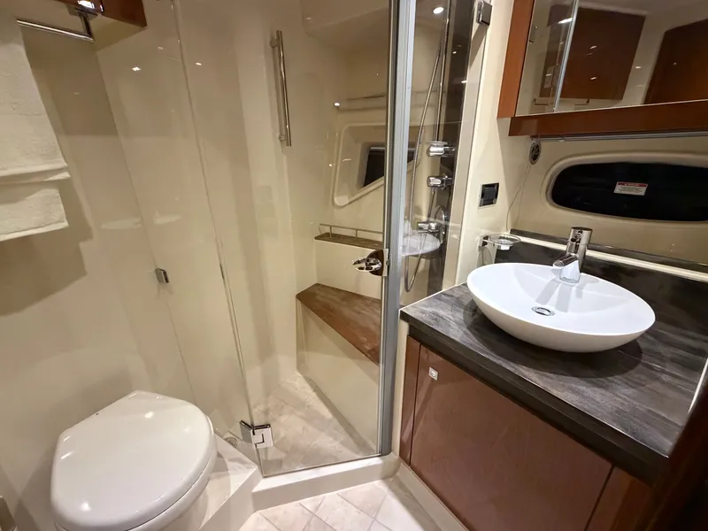 Slide: The Image of Luxurious bathroom in a 2015 Sea Ray Sundancer 510 yacht. - 26