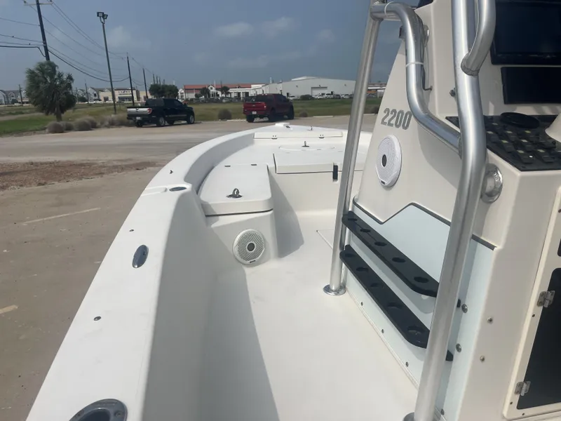 Slide: The Image of 2008 Pathfinder 2200 Tournament Edition boat on parking lot. - 26