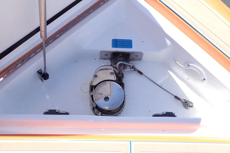 Slide: The Image of Anchor windlass on a 2019 Deep Impact 369 Sport boat. - 47