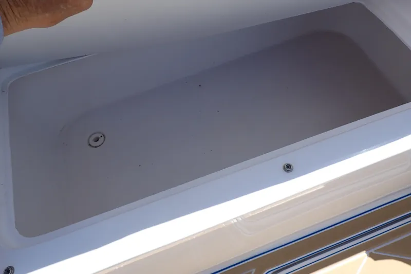 Slide: The Image of Storage compartment of 2022 Deep Impact 369 Sport boat, open and empty. - 53