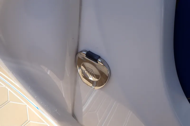 Slide: The Image of Chrome fuel cap on 2022 Deep Impact 369 Sport boat. - 61