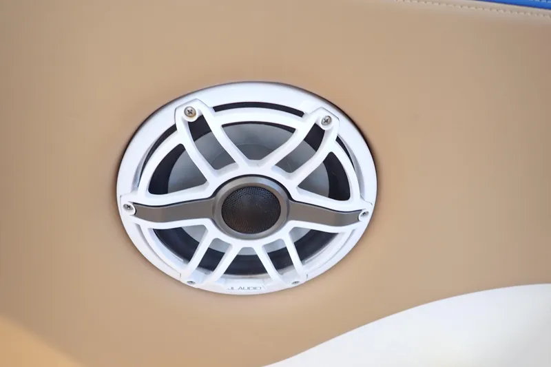 Slide: The Image of Speaker on 2022 Deep Impact 369 Sport boat, featuring JL Audio design. - 77