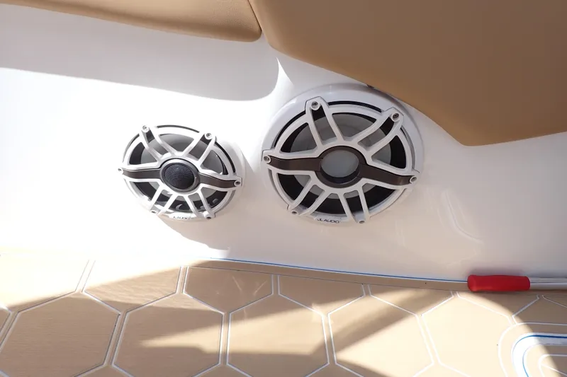 Slide: The Image of Speakers on 2022 Deep Impact 369 Sport boat, featuring JL Audio components. - 79