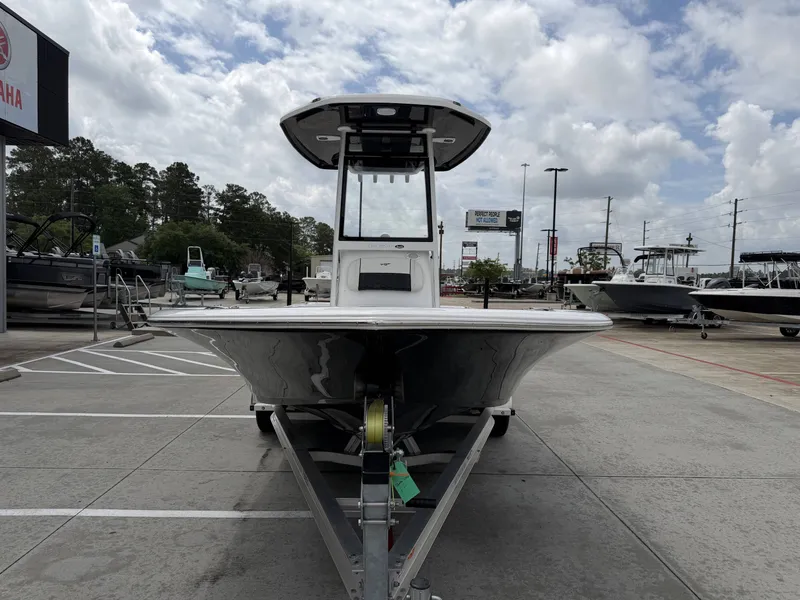 Slide: The Image of 2026 Tidewater 2210 Carolina Bay boat on trailer outdoors. - 30