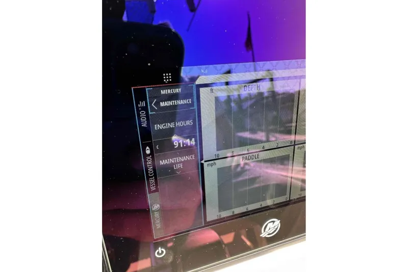 Slide: The Image of Sailfish 220 CC 2023 boat display showing maintenance and depth information. - 21