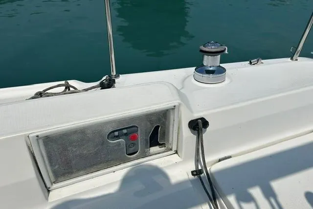 Slide: The Image of Control panel and winch on a 2005 Hunter 27 sailboat deck. - 16
