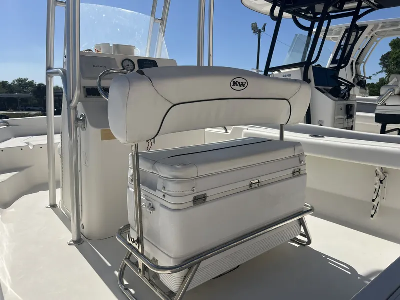 Slide: The Image of 2013 Key West 189 FS boat with white seating and helm console. - 11
